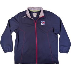 Reebok New York Rangers Jacket Men's XL Blue Center Ice Collection Full Zip